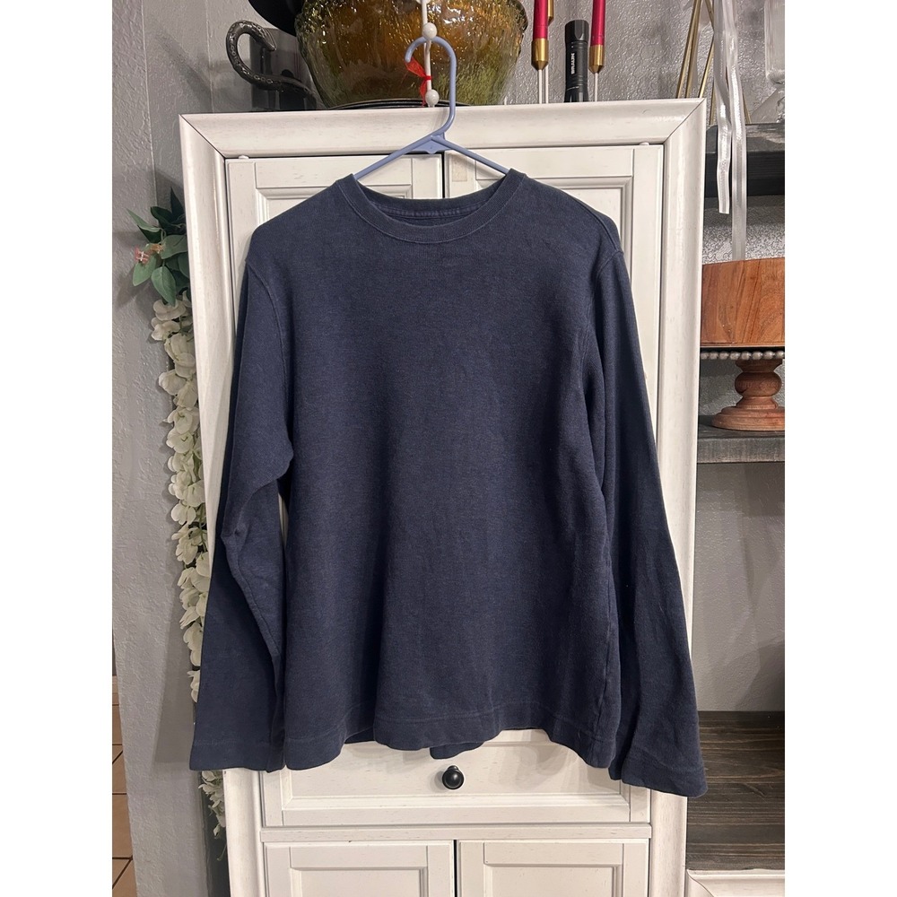 GAP Navy Blue Thermal Sweater Shirt SMALL Cabincore‎ gorpcore - Picture 3 of 6